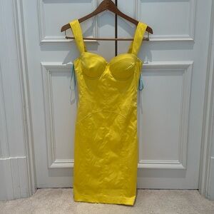 Marciano bustier dress citrus yellow size 4